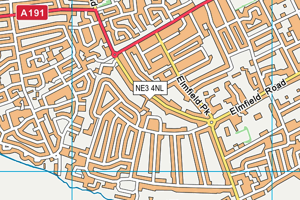 NE3 4NL map - OS VectorMap District (Ordnance Survey)