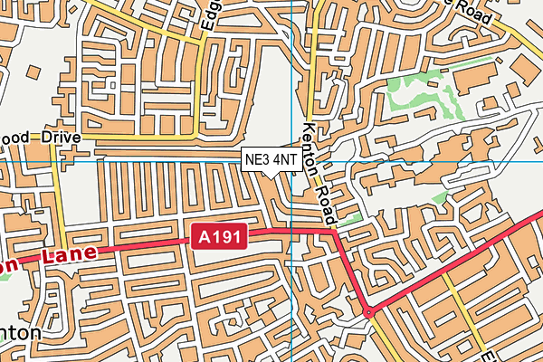 NE3 4NT map - OS VectorMap District (Ordnance Survey)