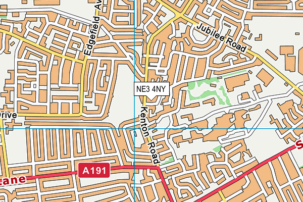 NE3 4NY map - OS VectorMap District (Ordnance Survey)