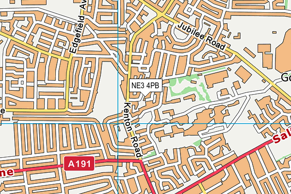 NE3 4PB map - OS VectorMap District (Ordnance Survey)