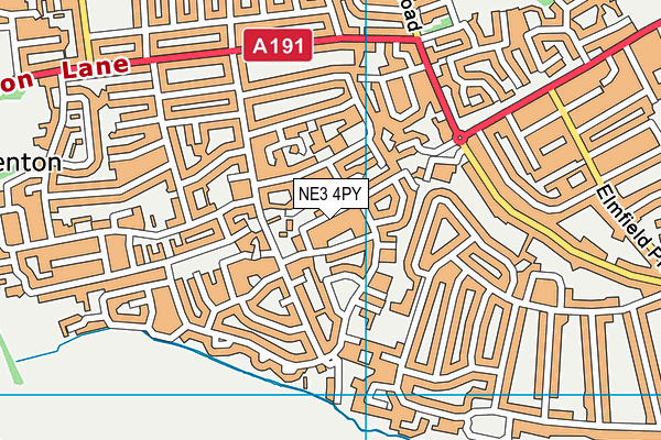 NE3 4PY map - OS VectorMap District (Ordnance Survey)