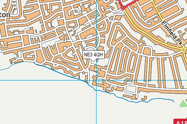 NE3 4QH map - OS VectorMap District (Ordnance Survey)