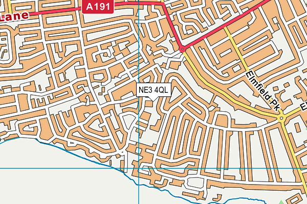 NE3 4QL map - OS VectorMap District (Ordnance Survey)
