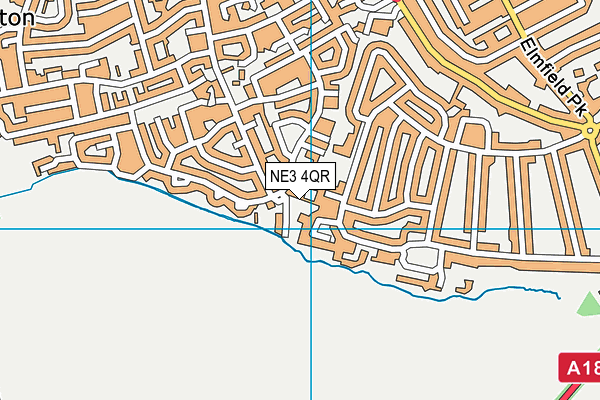 NE3 4QR map - OS VectorMap District (Ordnance Survey)