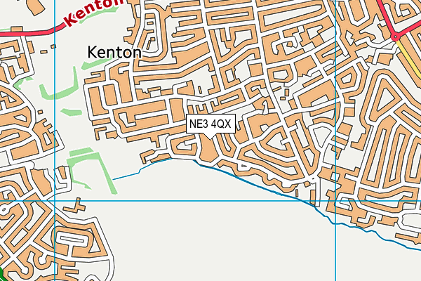 NE3 4QX map - OS VectorMap District (Ordnance Survey)