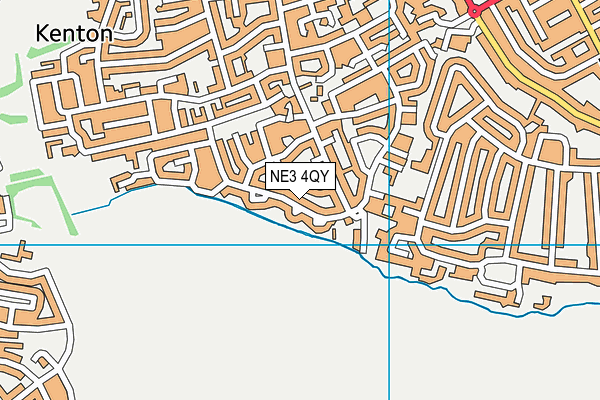 NE3 4QY map - OS VectorMap District (Ordnance Survey)