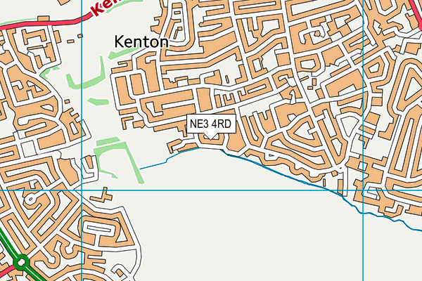 NE3 4RD map - OS VectorMap District (Ordnance Survey)