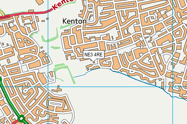 NE3 4RE map - OS VectorMap District (Ordnance Survey)