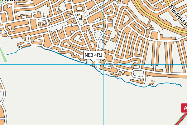 NE3 4RJ map - OS VectorMap District (Ordnance Survey)