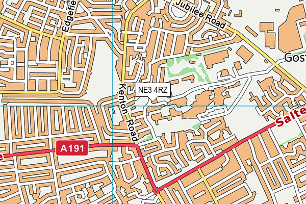 NE3 4RZ map - OS VectorMap District (Ordnance Survey)