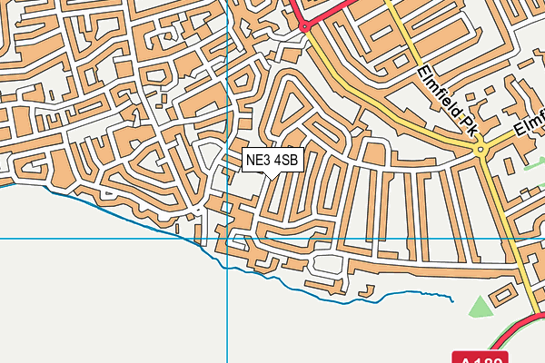 NE3 4SB map - OS VectorMap District (Ordnance Survey)