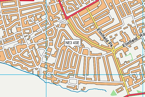 NE3 4SE map - OS VectorMap District (Ordnance Survey)