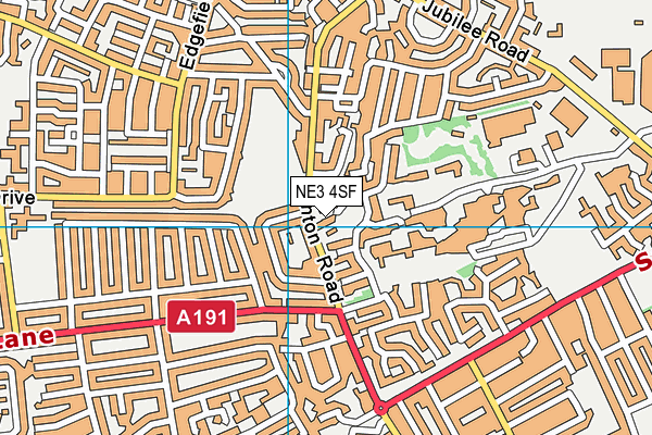NE3 4SF map - OS VectorMap District (Ordnance Survey)