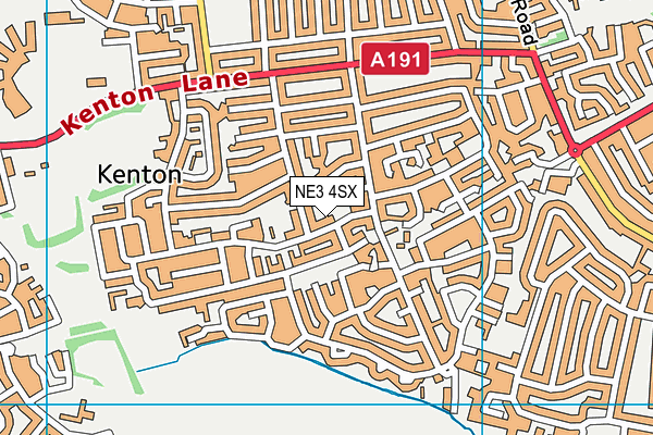 NE3 4SX map - OS VectorMap District (Ordnance Survey)