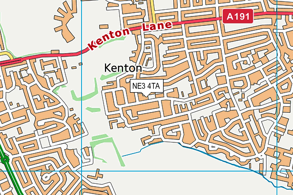 NE3 4TA map - OS VectorMap District (Ordnance Survey)