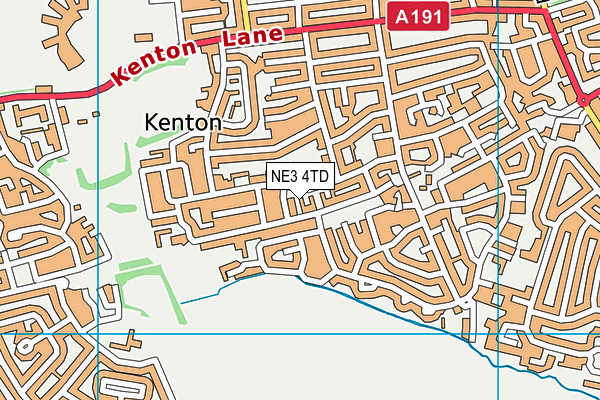 NE3 4TD map - OS VectorMap District (Ordnance Survey)
