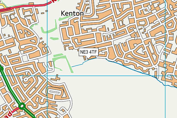 NE3 4TF map - OS VectorMap District (Ordnance Survey)