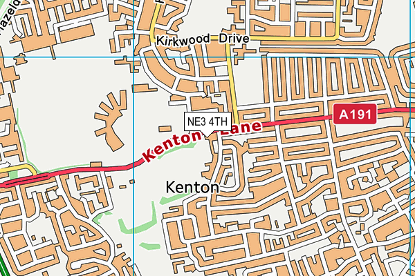 NE3 4TH map - OS VectorMap District (Ordnance Survey)