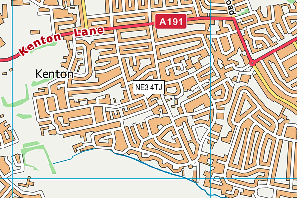 NE3 4TJ map - OS VectorMap District (Ordnance Survey)