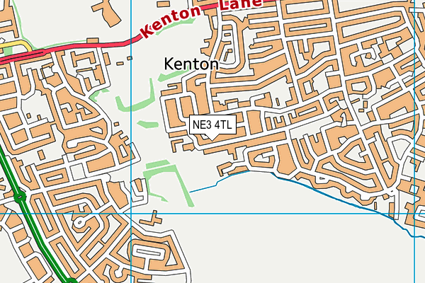 NE3 4TL map - OS VectorMap District (Ordnance Survey)