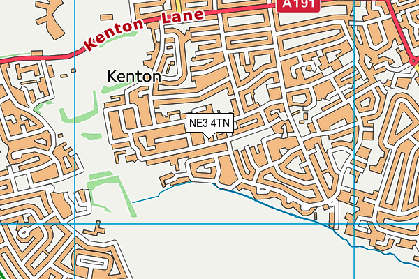NE3 4TN map - OS VectorMap District (Ordnance Survey)