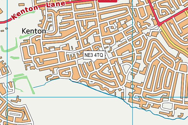 NE3 4TQ map - OS VectorMap District (Ordnance Survey)