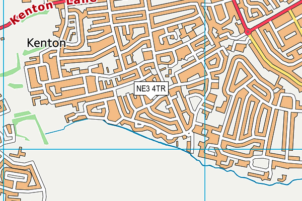 NE3 4TR map - OS VectorMap District (Ordnance Survey)