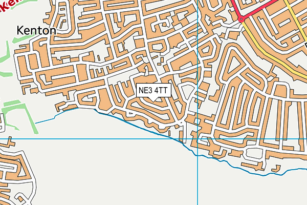 NE3 4TT map - OS VectorMap District (Ordnance Survey)