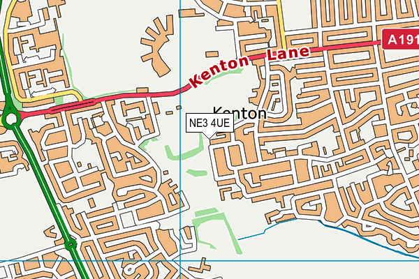 NE3 4UE map - OS VectorMap District (Ordnance Survey)