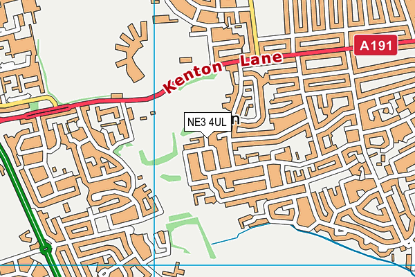 NE3 4UL map - OS VectorMap District (Ordnance Survey)