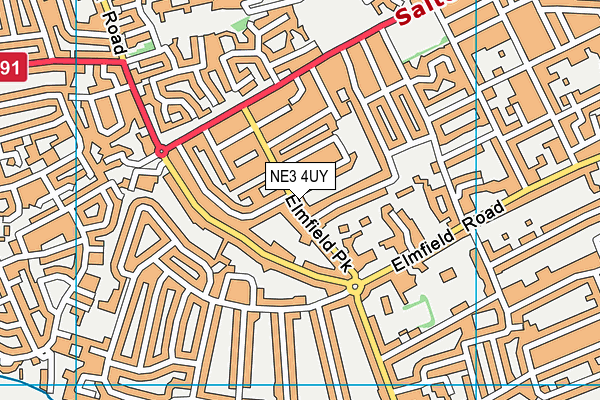 NE3 4UY map - OS VectorMap District (Ordnance Survey)