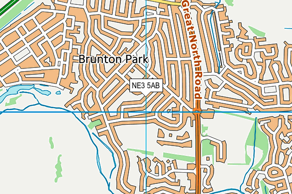 NE3 5AB map - OS VectorMap District (Ordnance Survey)