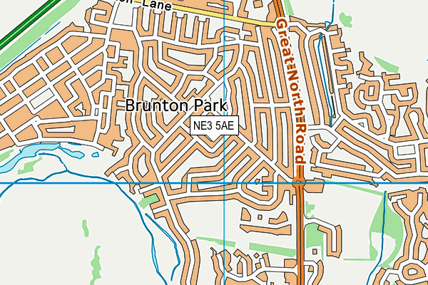 NE3 5AE map - OS VectorMap District (Ordnance Survey)