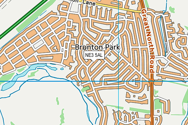 NE3 5AL map - OS VectorMap District (Ordnance Survey)
