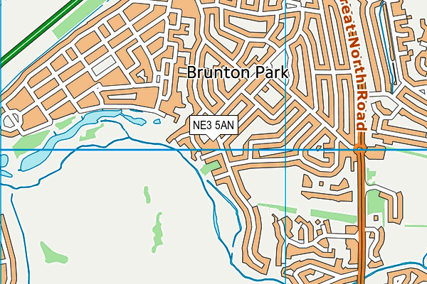 NE3 5AN map - OS VectorMap District (Ordnance Survey)