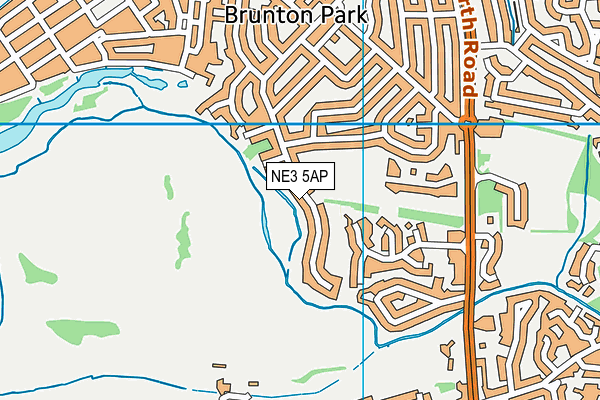 NE3 5AP map - OS VectorMap District (Ordnance Survey)