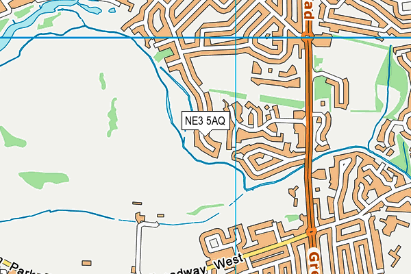 NE3 5AQ map - OS VectorMap District (Ordnance Survey)