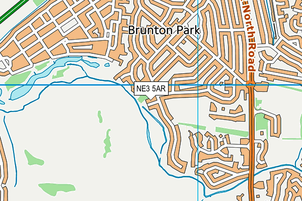 NE3 5AR map - OS VectorMap District (Ordnance Survey)
