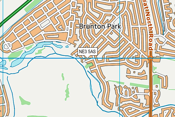 NE3 5AS map - OS VectorMap District (Ordnance Survey)