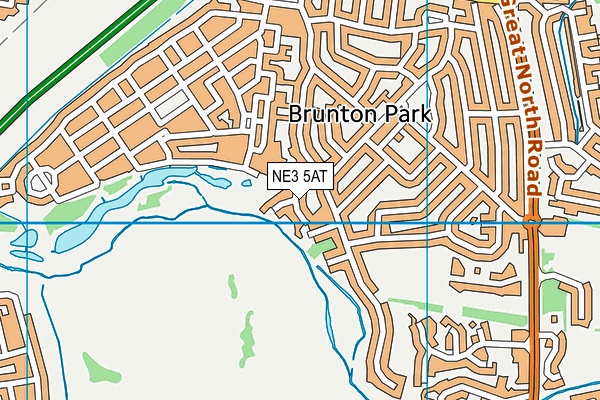 NE3 5AT map - OS VectorMap District (Ordnance Survey)