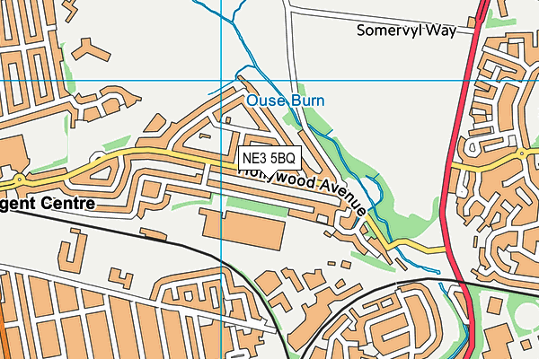 NE3 5BQ map - OS VectorMap District (Ordnance Survey)