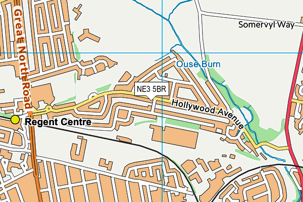 NE3 5BR map - OS VectorMap District (Ordnance Survey)