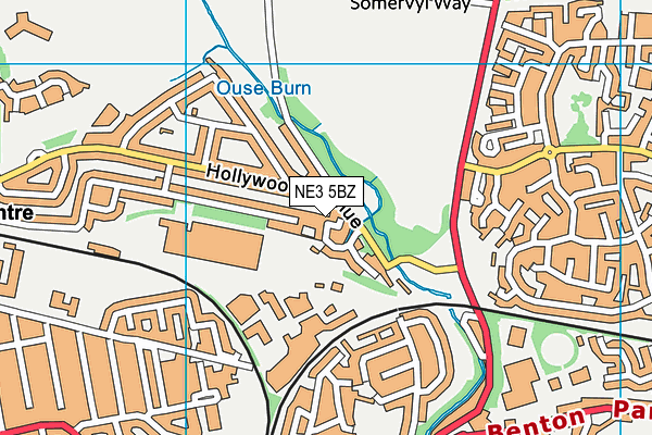 NE3 5BZ map - OS VectorMap District (Ordnance Survey)