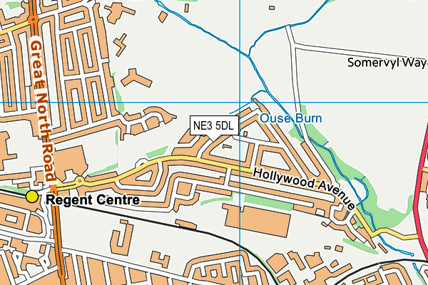 NE3 5DL map - OS VectorMap District (Ordnance Survey)