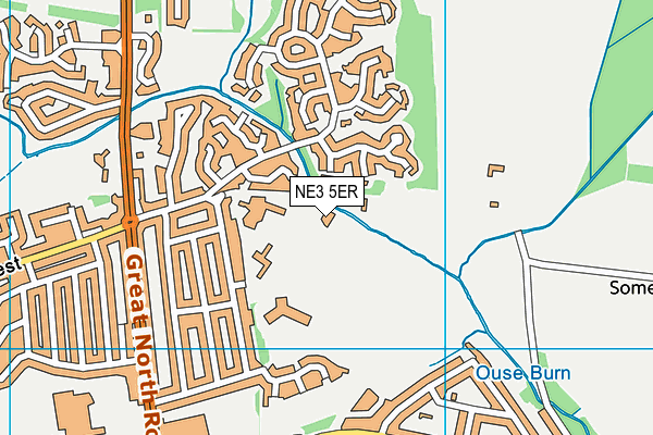 Gosforth Golf Club map (NE3 5ER) - OS VectorMap District (Ordnance Survey)