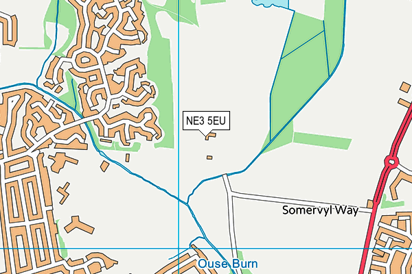 NE3 5EU map - OS VectorMap District (Ordnance Survey)