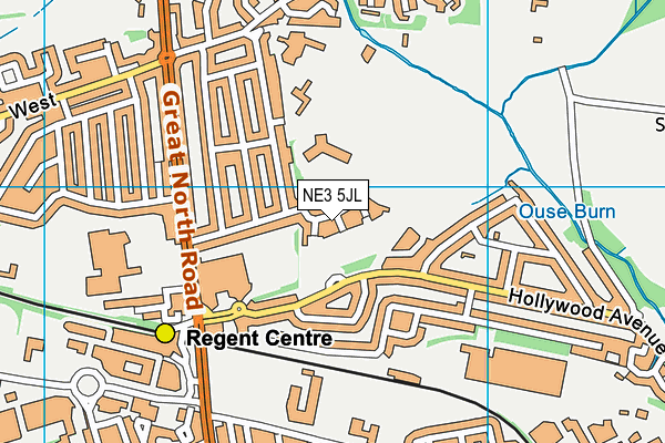 NE3 5JL map - OS VectorMap District (Ordnance Survey)