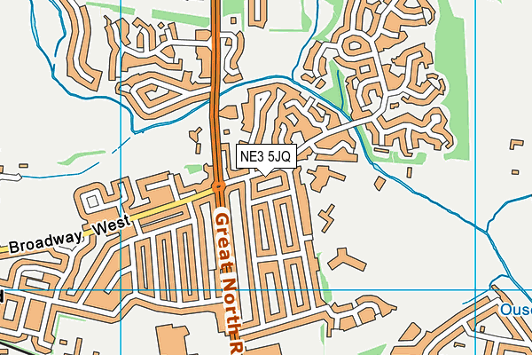Gosforth Park First School map (NE3 5JQ) - OS VectorMap District (Ordnance Survey)