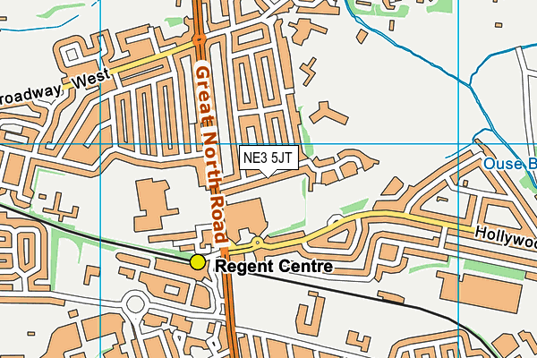 Gosforth East Middle School map (NE3 5JT) - OS VectorMap District (Ordnance Survey)
