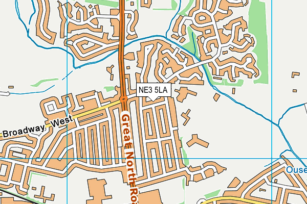 NE3 5LA map - OS VectorMap District (Ordnance Survey)